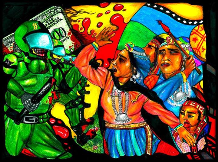 represion-mapuche-pintura